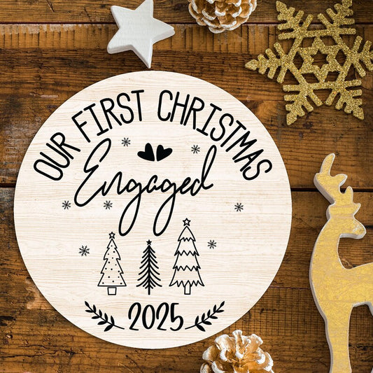 Personalised First Christmas Engaged Bauble