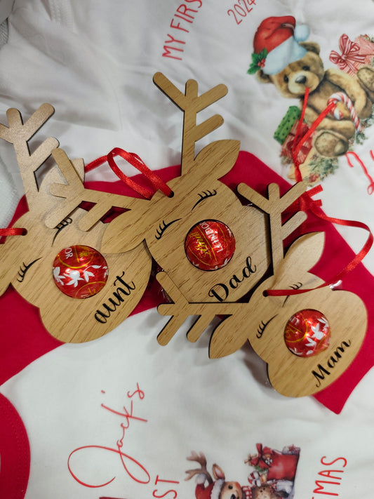 Personalised Reindeer lindt Decoration
