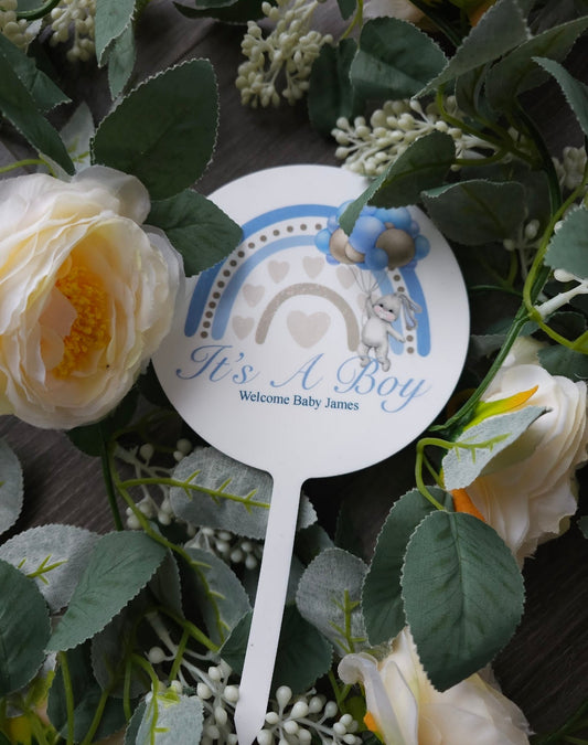 Personalised Baby Boy Cake Topper