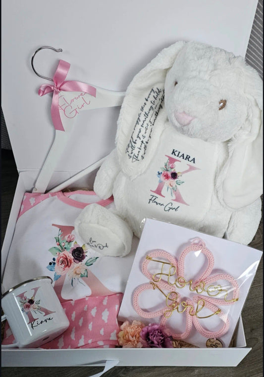 Personalised Pink Flower Girl Gift Box